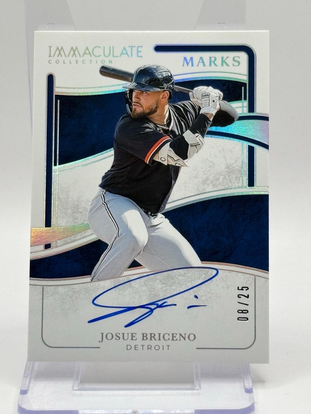 2026 Panini Immaculate Josue Briceno Silver Marks On Card Auto 8/25 SP Tigers
